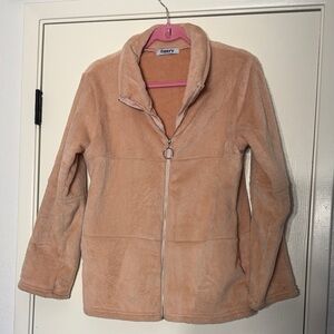 Plush Teddy Jacket — Peach Blush women’s size small